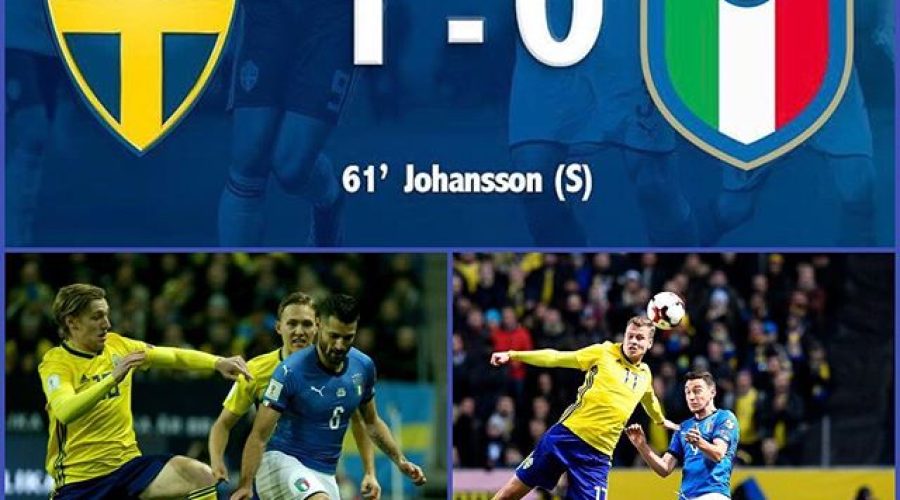 Sweden 1 Italy 0. We lose the first leg in Sweden.